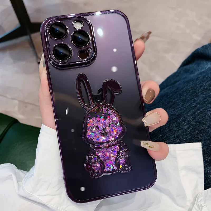 Cute Rabbit Rich Glitter Case for iPhone 15 Pro Max