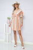 Geometric Short Sleeve Wrap Dress | Luxurious Cotton Dress with a Modern Twist