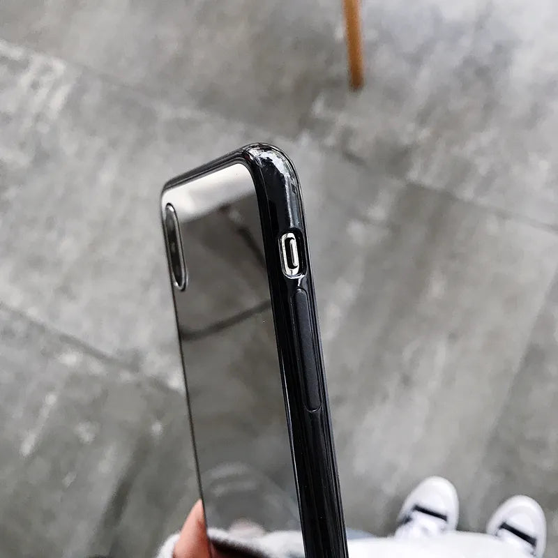 Black Edge Mirror Phone Case For iPhone 15