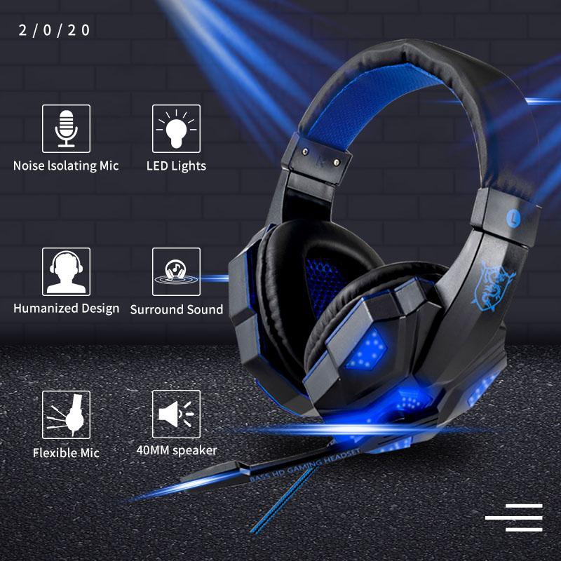 Professional Led Light Wired Gamer Headphones With Microphone - SuperShop.Rocks