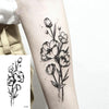 Temporary Tattoo Stickers | Black Roses Design | Body Art Large Fake Tattoo Sticker - SuperShop.Rocks