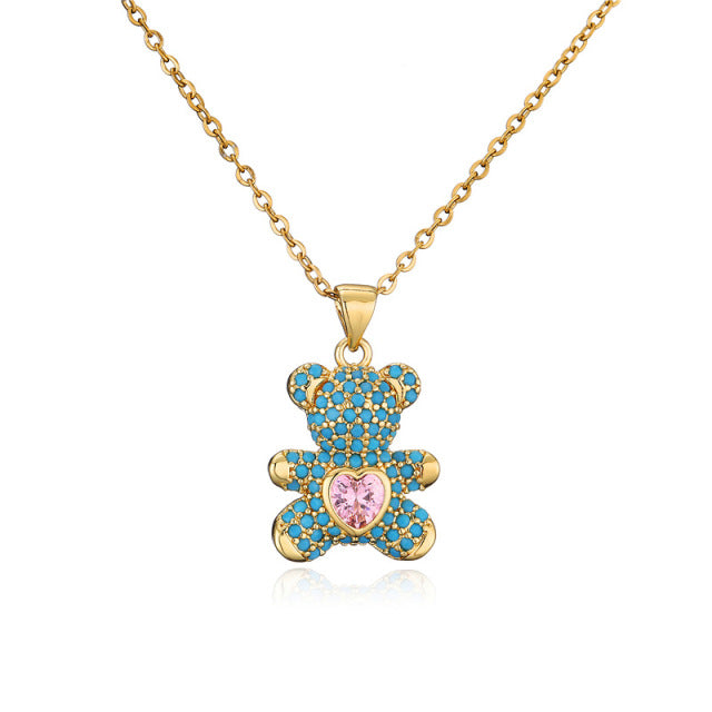 Fashion Jewelry Teddy Bear Necklace Pendant