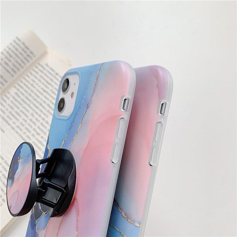 Gradient Marble Stand Holder Phone Case For iPhone - SuperShop.Rocks