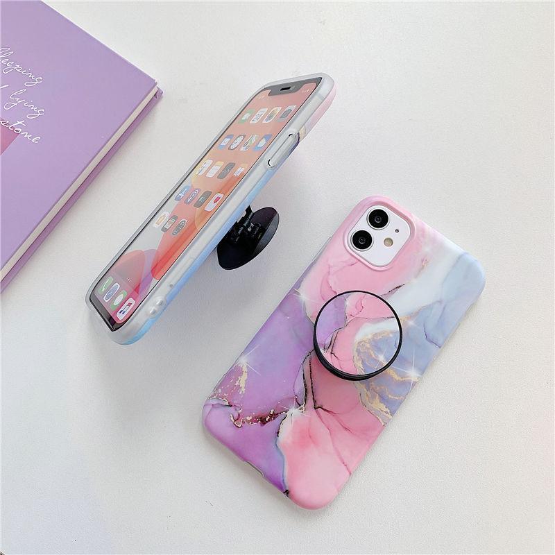 Gradient Marble Stand Holder Phone Case For iPhone - SuperShop.Rocks