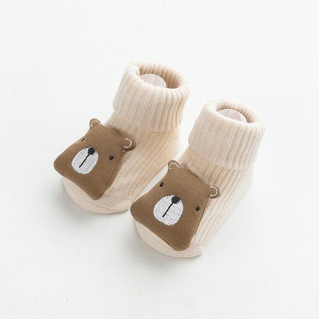 Soft Cotton Baby Socks | Anti Slip Newborn Cartoon Animal Baby Socks - SuperShop.Rocks