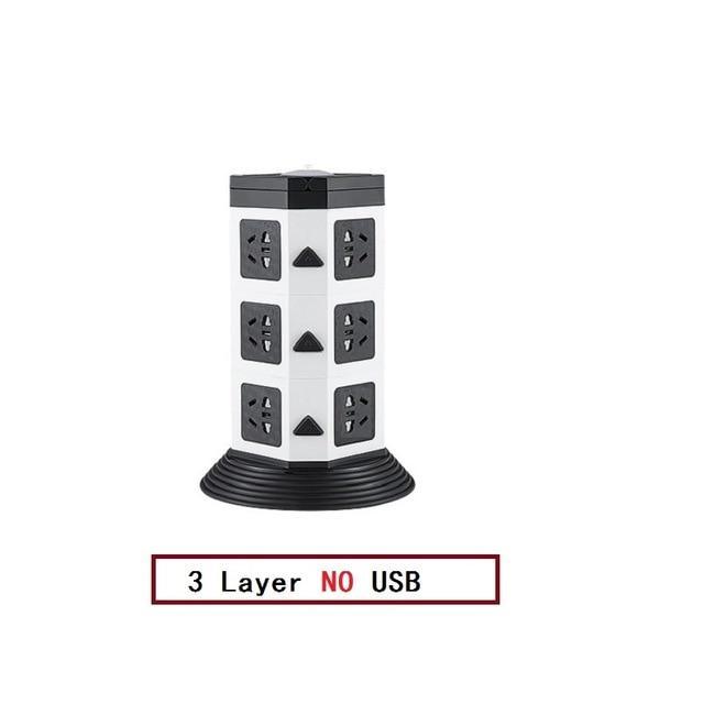 Tower Power Strip Outlet with Dual USB - SuperShop.Rocks