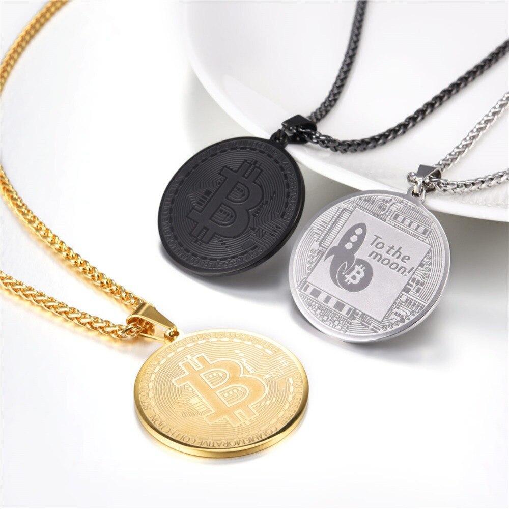 Bitcoin Coin To The Moon Necklace - SuperShop.Rocks