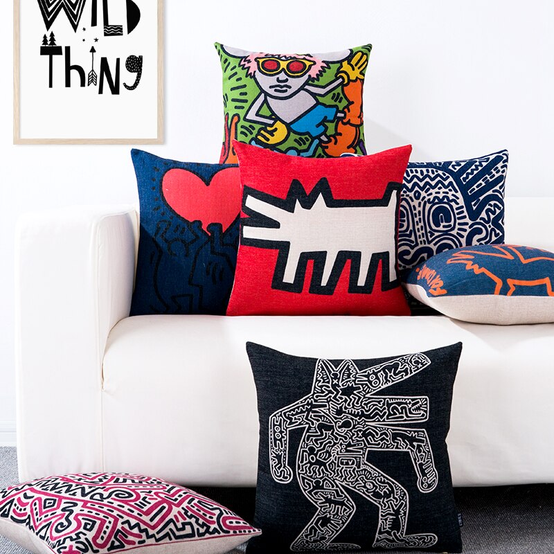 Trendy Graffiti Sofa Cushion