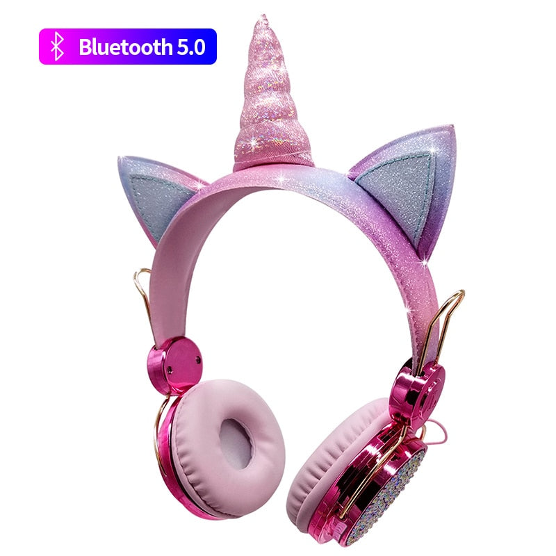 Wireless Bluetooth 5.0 Kids Headset | Unicorn Gamer Headphones