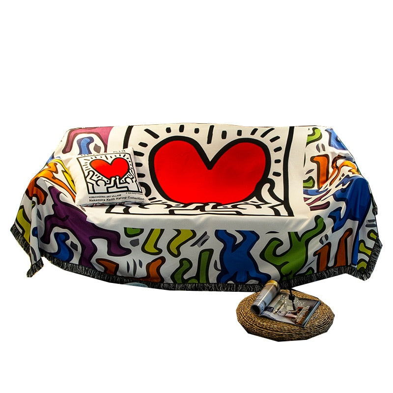 Love Sofa Couch Blanket | Stain Resistant Rug Tablecloth
