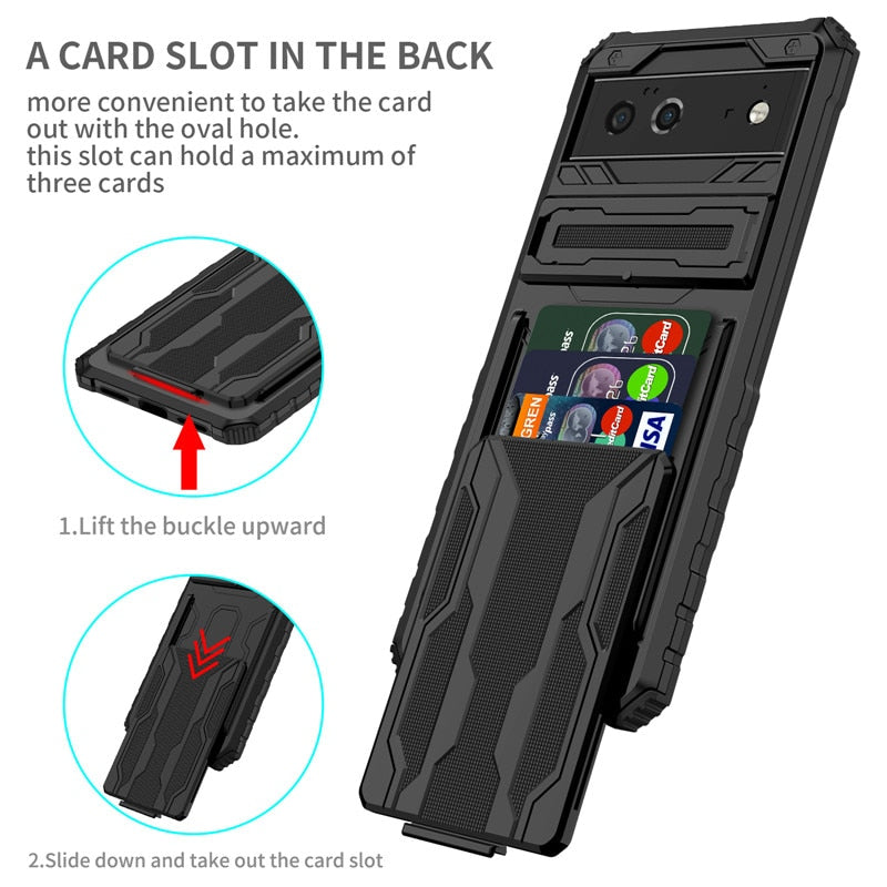 Business Card Holder Mobile Wallet Phone Case For Google Pixel