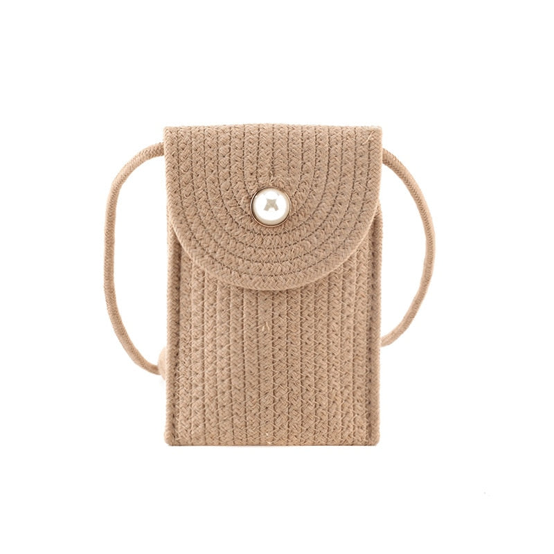 Cotton and Linen Mobile Phone Universal Handbag