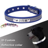 Load image into Gallery viewer, Reflective Leather ID Custom Tag Personalized Dog Collars