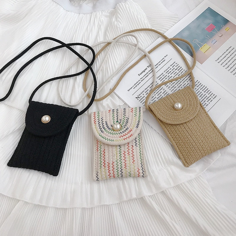 Cotton and Linen Mobile Phone Universal Handbag