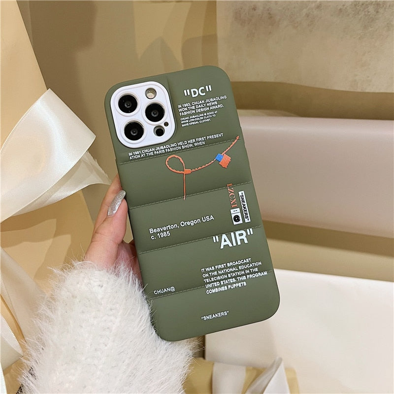 Luxury Soft Touch Downs Jacket Puffer Case for iPhone 13 Series