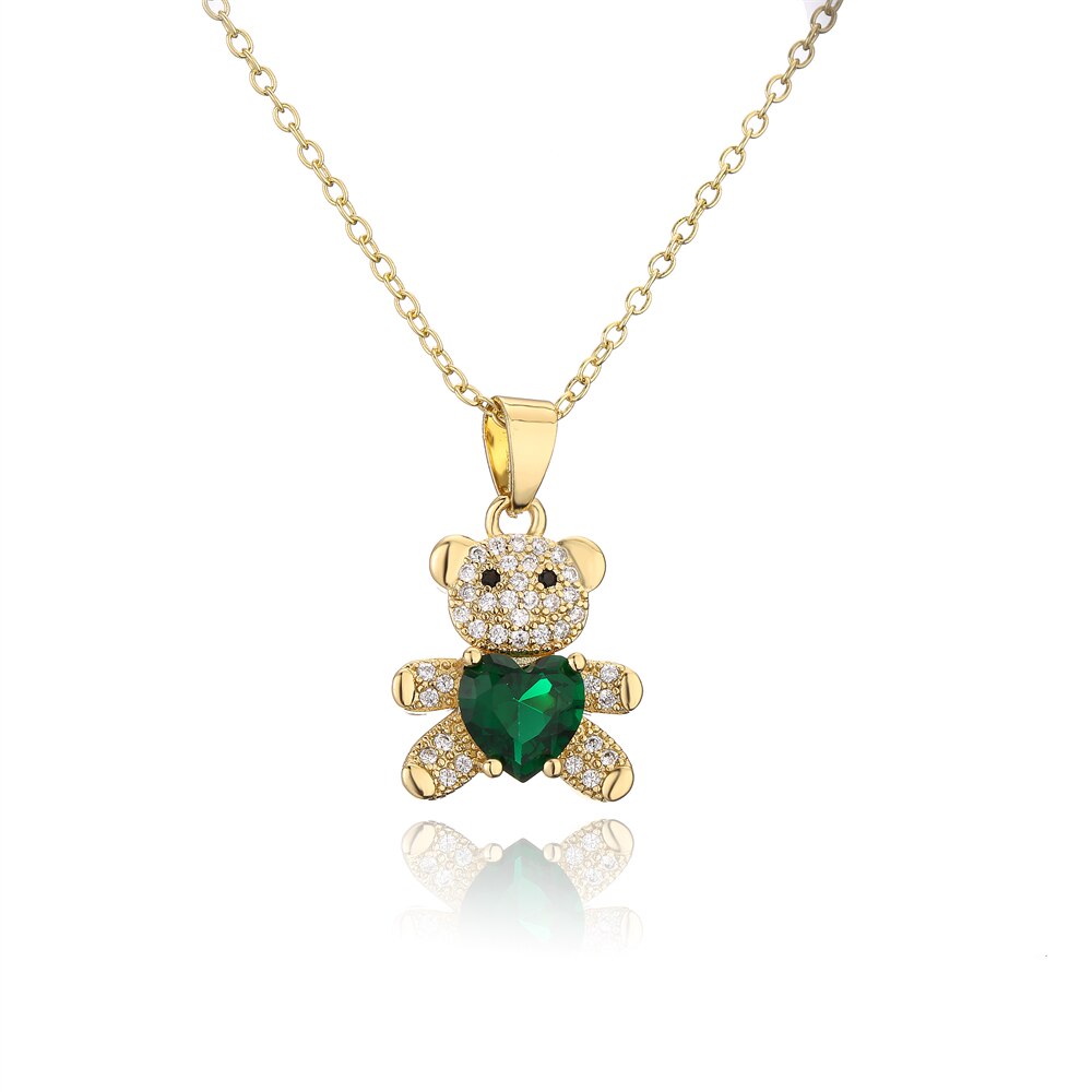 Teddy Bear Pendant Necklace For Women