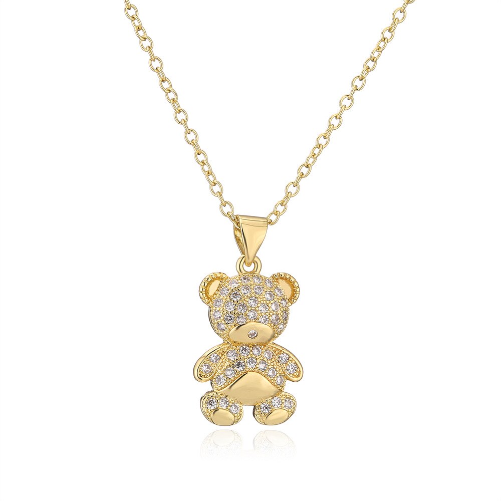 Teddy Bear Pendant Necklace For Women