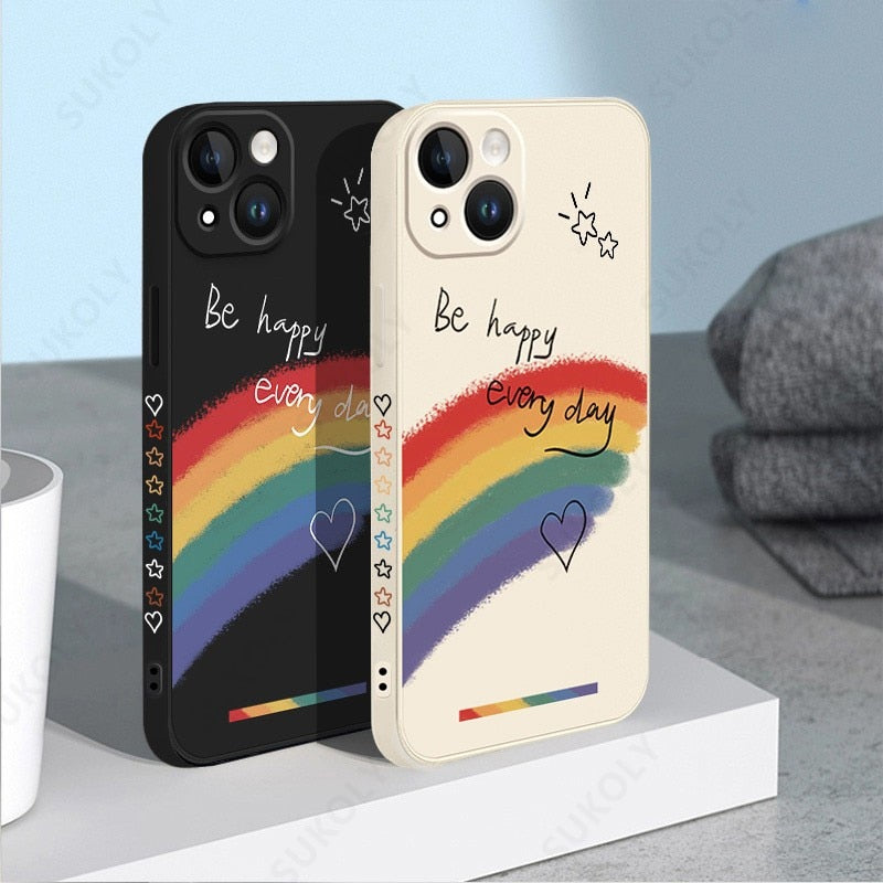 Rainbow Pattern Phone Case For iPhone 14 13 12  Pro Max
