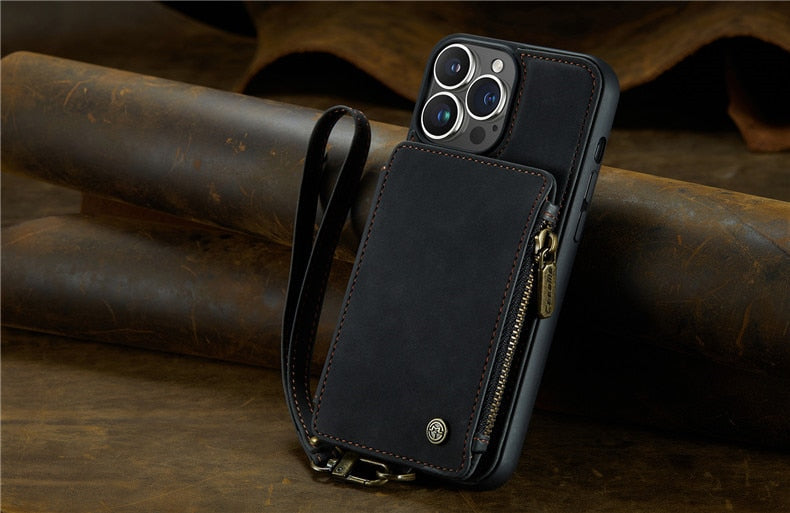 Leather Wallet Case For iPhone 14