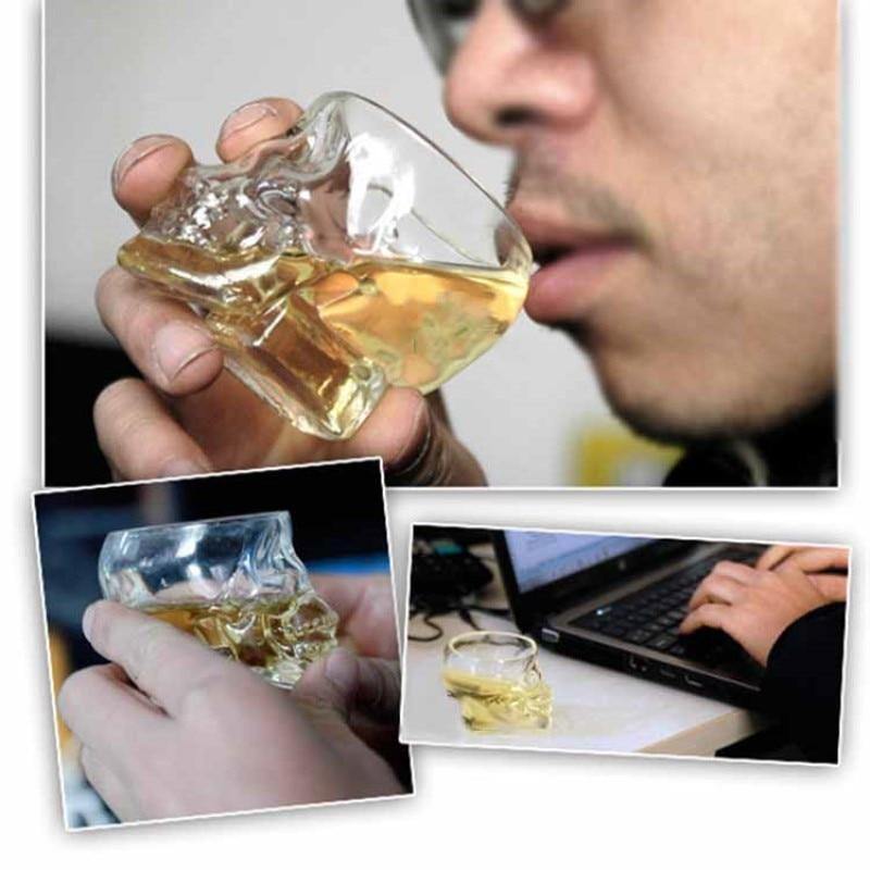 Hand-Blown Glass Crystal Skull Wine Decanter Barware - SuperShop.Rocks