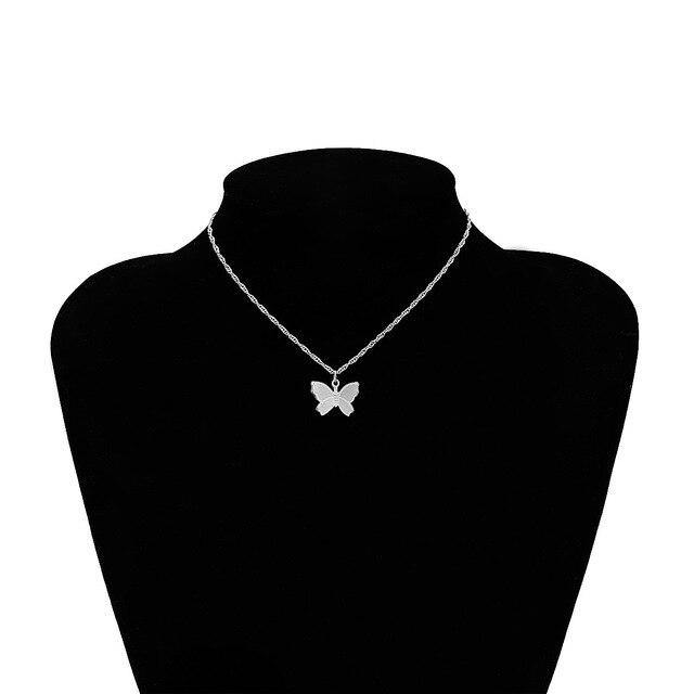 Butterfly Necklace Chain  | Butterfly Earrings Jewelry Set - SuperShop.Rocks
