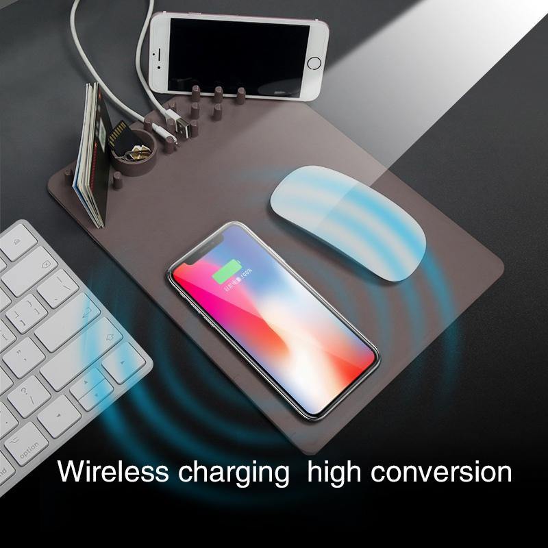 Cable Management Wireless Charging Mouse Pad Mobile Phone Stand Charger - SuperShop.Rocks