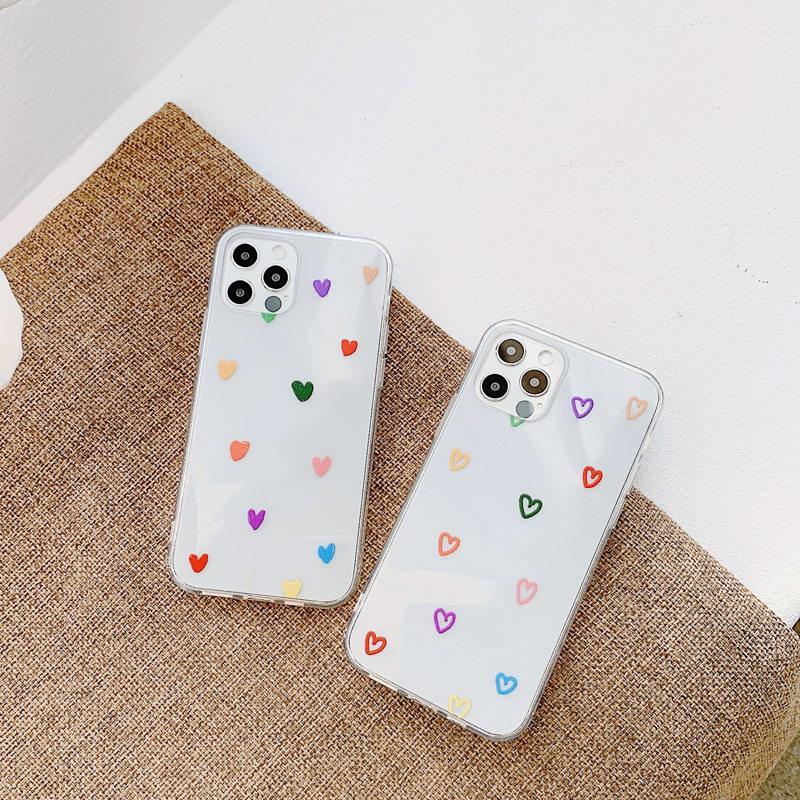 Candy Color Clear Love Heart Soft Phone Case For iPhone - SuperShop.Rocks