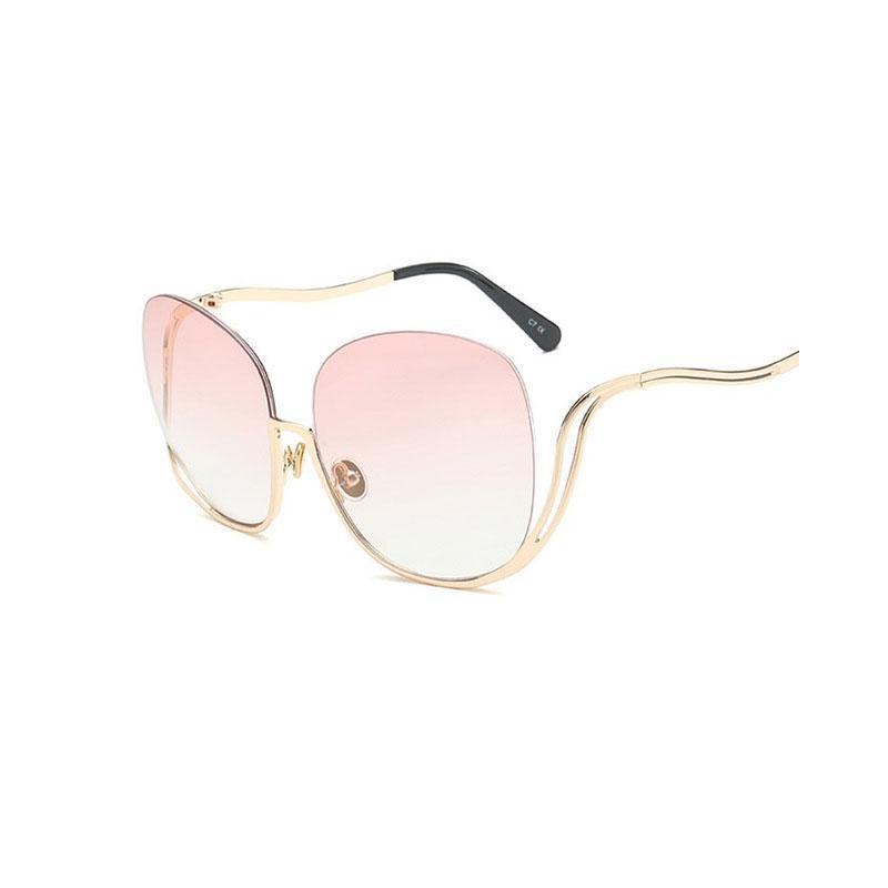 Luxury Brand Rimless Designer Sunglasses | Oversized Round Sun Glasses - SuperShop.Rocks