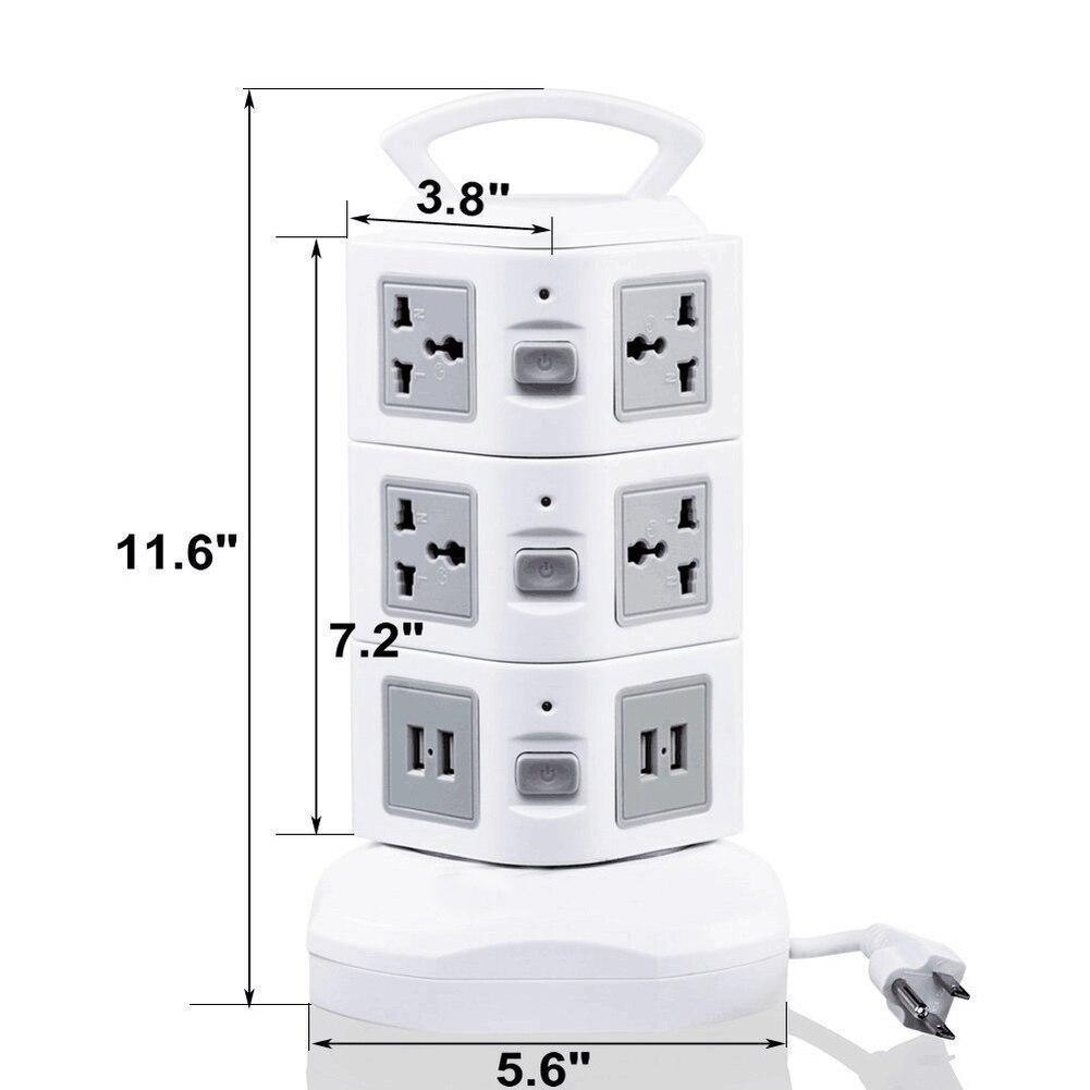 Tower Power Strip Surge Protector Extension Cord - SuperShop.Rocks