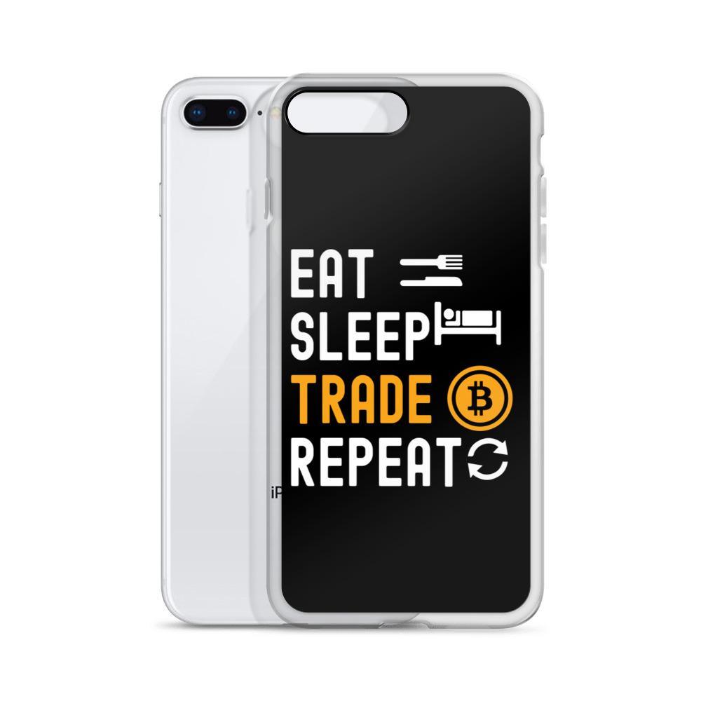 Bitcoin Eat Sleep Trade Repeat iPhone Case - SuperShop.Rocks
