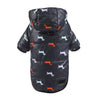 Dog Apparel Dachshund Printed Cotton Goose Down Jacket With Leash Ring - SuperShop.Rocks