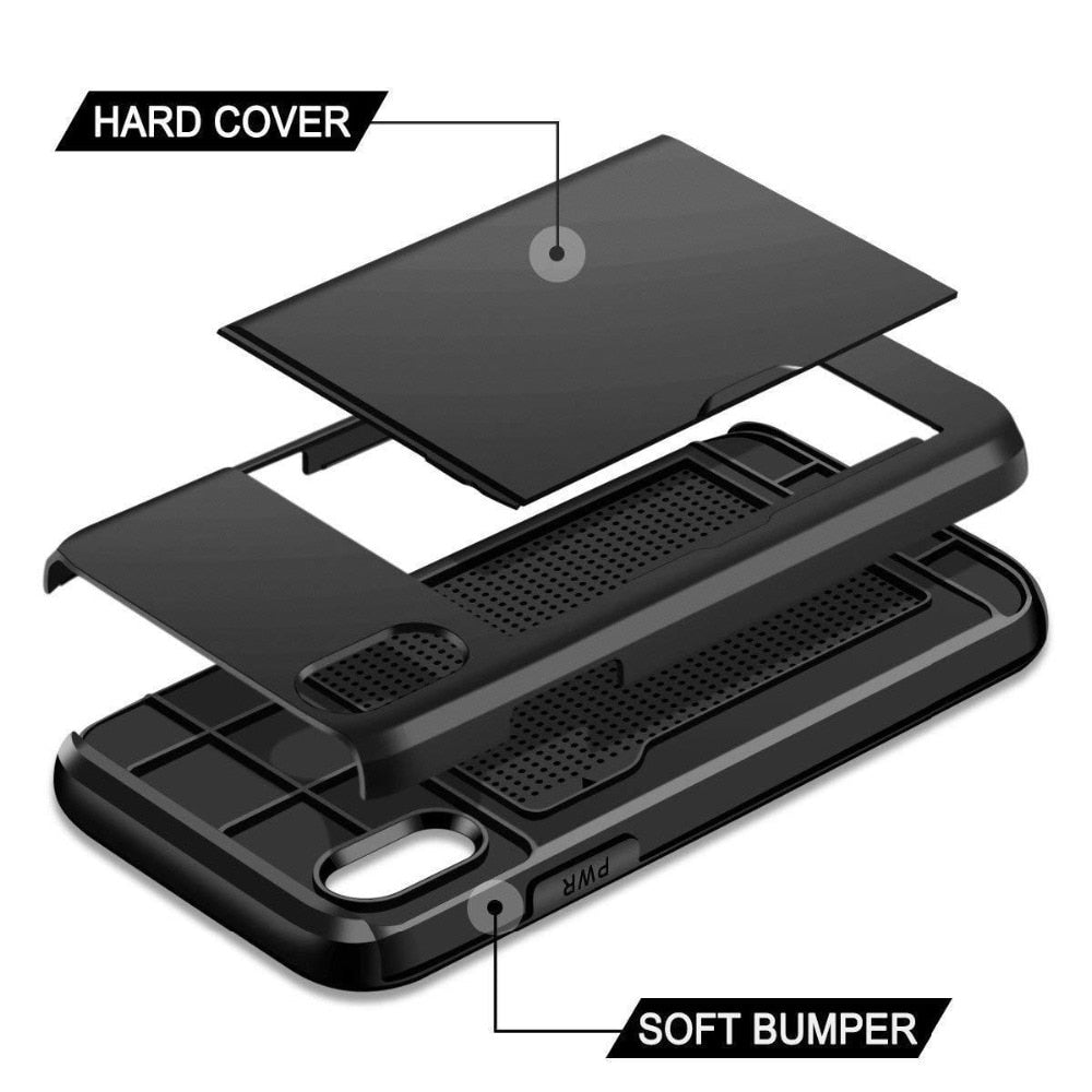 Business Armor Wallet Phone Cases For iPhone XS MAX