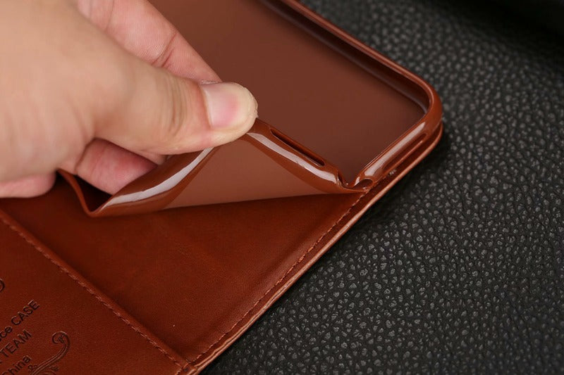 Luxury Leather Flip Phone Case For iPhone