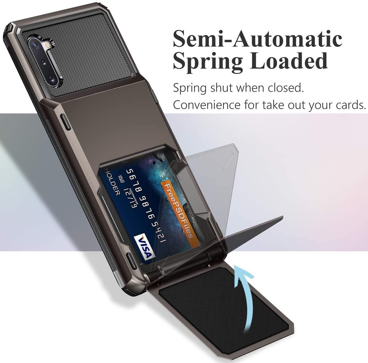 Slide Armor Wallet Card Holder Case For Samsung - Black - SuperShop.Rocks
