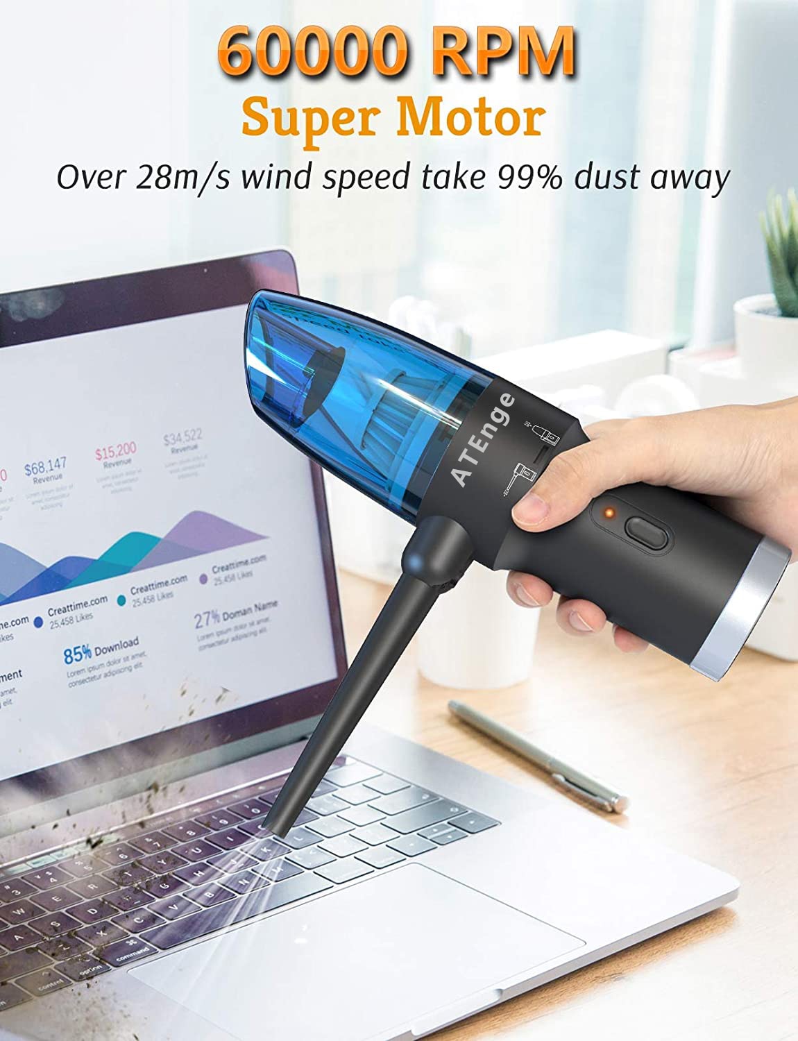 Cordless Air Duster for Computer Cleaning
