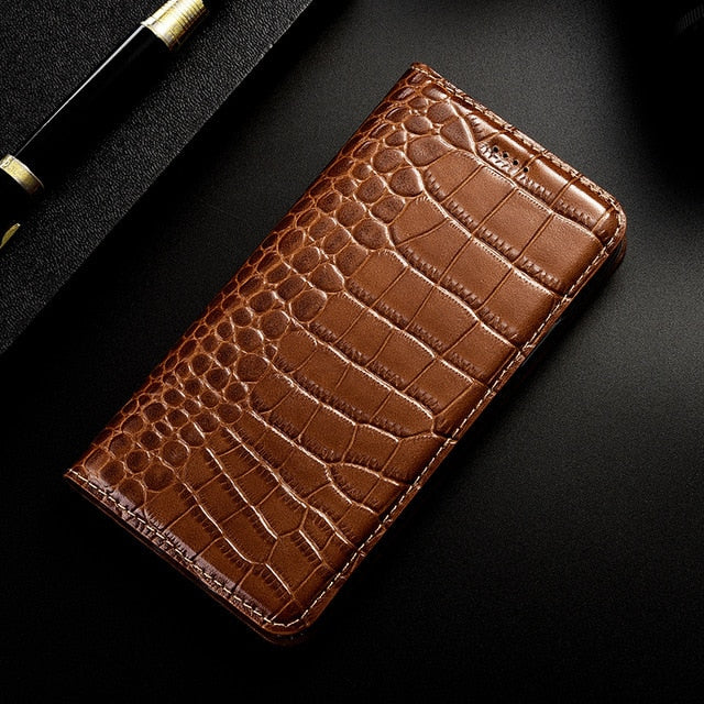 Crocodile Genuine Leather Wallet Case For iPhone