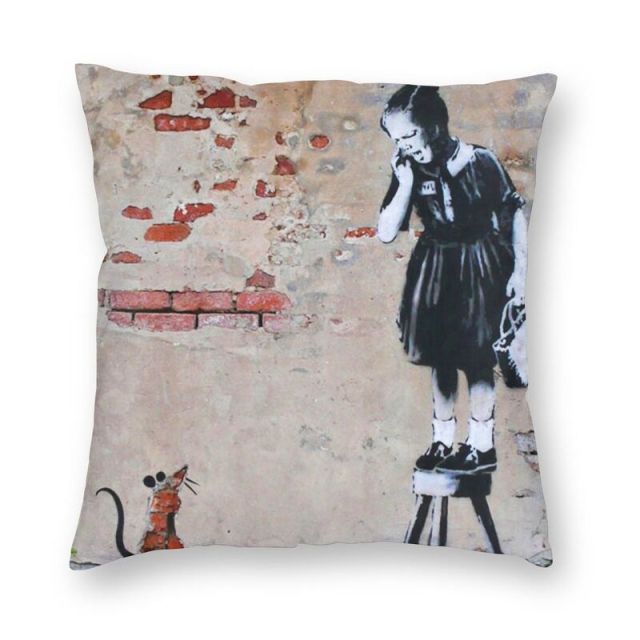 Street Graffiti Banksy Art Throw Pillows Cover for Sofa