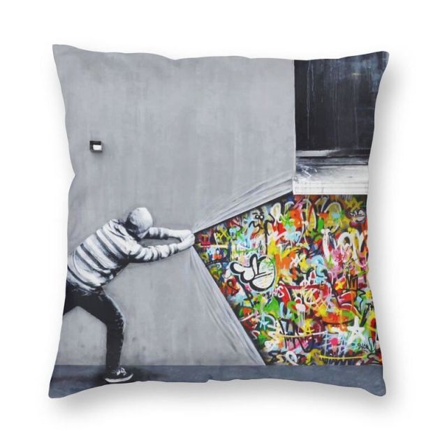 Street Graffiti Banksy Art Throw Pillows Cover for Sofa