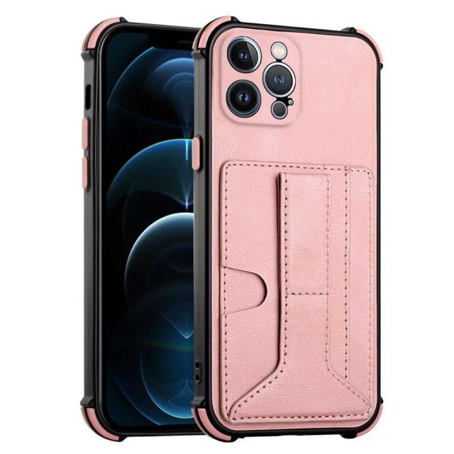 Luxury Business Card Holder Wallet Case For iPhone 13 12 Mini 11 Pro XS Max XR X - SuperShop.Rocks