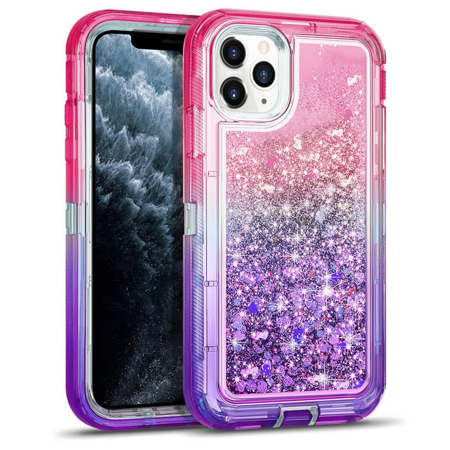 3D Glitter Armor Case For iPhone